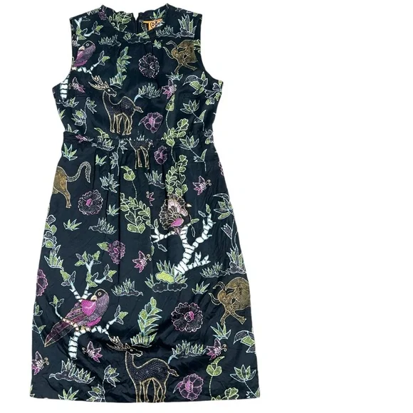 Tory Burch Silk Blend Mini Sheath Dress magical animal print size 6 - Picture 2 of 15